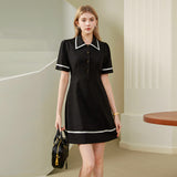 Collar striped dress
