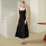 Black spaghetti strap slim fit dress