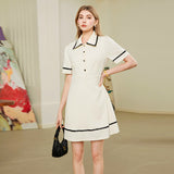 Collar striped dress
