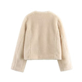 Spring buckle fleece jacket