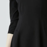 Long Sleeved Slim Fit V-neck Dress