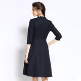 Concealed Waist Navy Blue Dress