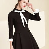 Slimming Bow Doll Neck Dress