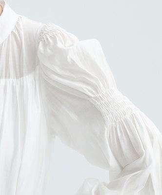 V-Neck Lace Up Long Sleeved Dress