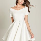 V-neck A-line Short Sleeved Dress