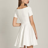 V-neck A-line Short Sleeved Dress