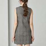 Vintage Plaid Woolen Dress