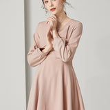 A-line Dusty Pink Short Dress