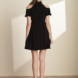 A-line Ruffled Black Dress