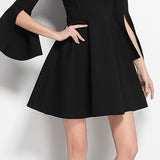 V-neck Black Dress