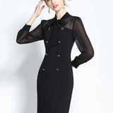 Black Slim Fit Workwear Dress