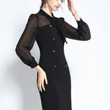 Black Slim Fit Workwear Dress