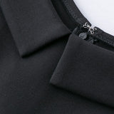 Collar Slim Fit Black Dress