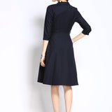 Concealed Waist Navy Blue Dress