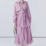 Solid Color Skirt Set