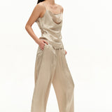 Suspenders long pants suit