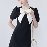 Bubble Sleeve Bow Dress