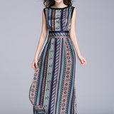 Vintage Printed Chiffon Dress