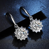 Sunflower Simulated Moissanite 1-Carat Drop Earrings