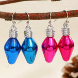 Silver Plated Christmas Light Bulb Earrings