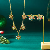 Gold Multi-Snowflake Gem Jewelry Set