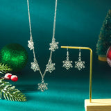 Silver Multi-Snowflake Rhinestone Christmas Jewelry Set