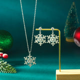 Silver Snowflake Gem Jewelry Set