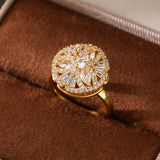 Multi - Style Spinning Snowflake Zircon Rings