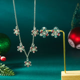 Silver Multi-Snowflake Gem Christmas Jewelry Set