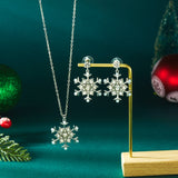 Silver Snowflake Gem & Pearl Jewelry Set