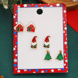 Christmas Gnome & Tree Stud Earrings Set