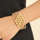 Gold-Plated Titanium Steel Multi-Layer Textured Bracelet