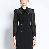 Black Slim Fit Workwear Dress