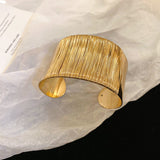 Textured Wide Cuff Bracelet (Gold & Silver)