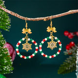 Christmas Beaded Bow Drop Earrings (Multi - Styles)