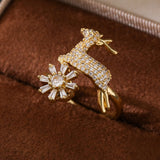 Multi - Style Spinning Snowflake Zircon Rings