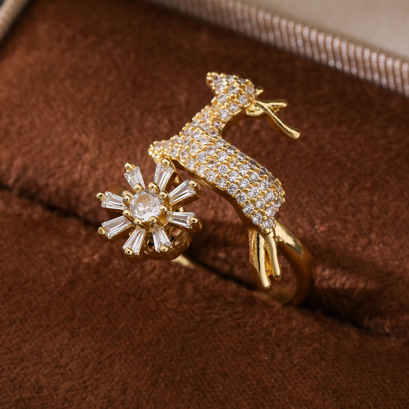 Multi - Style Spinning Snowflake Zircon Rings