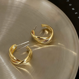 Vintage Geometric Twisted Hoop Earrings