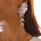Iridescent Floral Drop Earrings