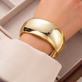 Euro - Style Wide Curved Open Cuff Bracelet