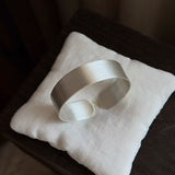 Brushed Wide Silver Cuff Bracelet
