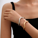 Ins - Style Irregular Folded Open Cuff Bangle