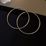 Oversized Circular Hoop Earrings (Silver Needle & Star - Decor Options)