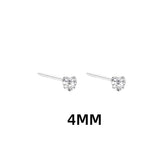 Shiny Zircon Heart Stud Earrings