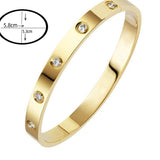 Couple Zircon - Inlaid Titanium Steel Bangle