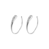 C - Shaped Zircon Row Hoop Earrings
