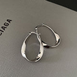 Elliptical Geometric Hoop Earrings
