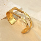 Minimalist Shiny Wide Open Cuff Bracelet