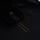 S925 silver brushed cube long tassel earrings