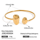 Irregular Water - Drop Open Stainless Steel Bangle